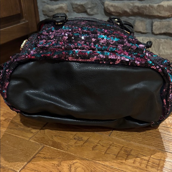 NWOT VTG Juicy Couture Black and Pink Sequin Backpack - Picture 7 of 9